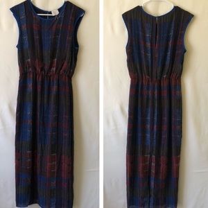 Anthropologie HD blue plaid midi dress.